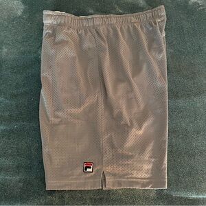 Fila Gray Athletic Shorts with Elastic Waistband
